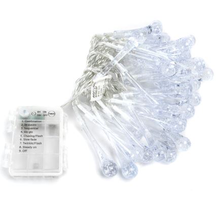 Aigostar - LED koristeketju ulkokäyttöön 50xLED/8 toiminnot 5,3m IP44 kylmänvalkoinen