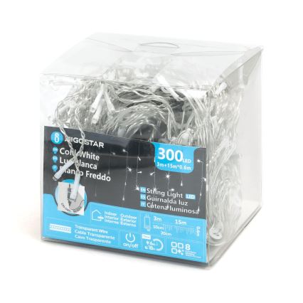 Aigostar - LED koristeketju ulkokäyttöön 75xLED/6W/230V 15x0,6m IP44 kylmänvalkoinen