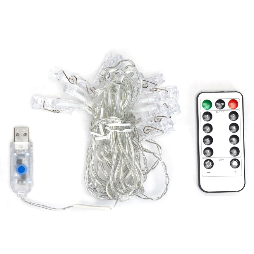 Aigostar - LED-koristevalosarja 80xLED/5W/USB 13 m lämmin valkoinen