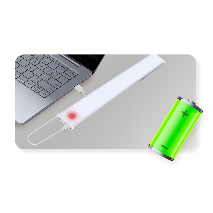 Aigostar - LED Ladattava kalustevalaistus anturilla LED/1,5W/5V 6500K