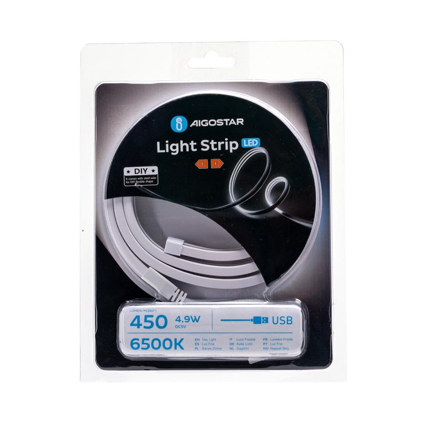 Aigostar - LED-nauha 1m LED/4,9W/5V 6500K IP65