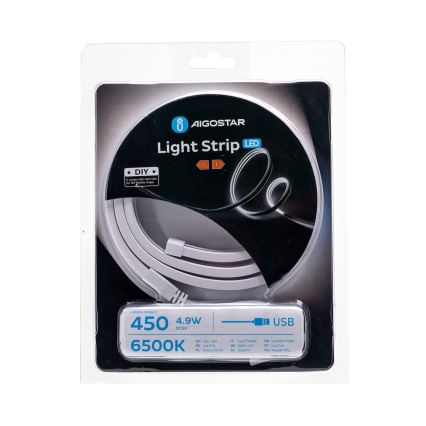 Aigostar - LED-nauha 1m LED/4,9W/5V 6500K IP65