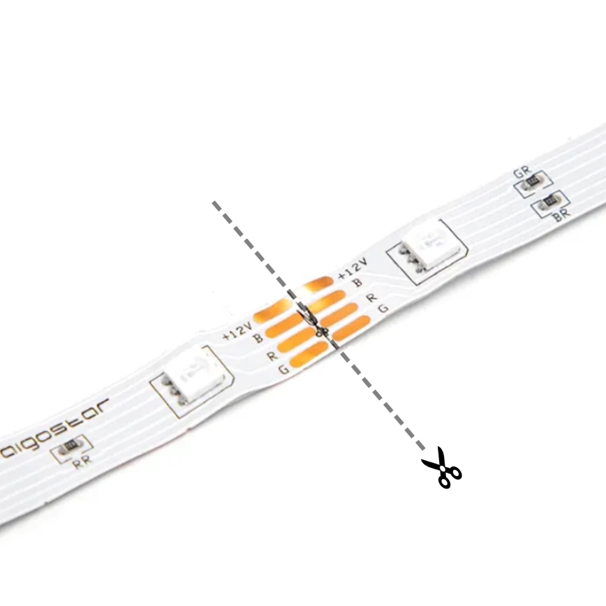 Aigostar - LED-nauha 2m LED/4,9W/5V 6500K IP65 musta