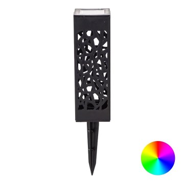 Aigostar - LED-RGB-aurinkolamppu LED/0,006W/1,2V 28,5cm musta  IP44
