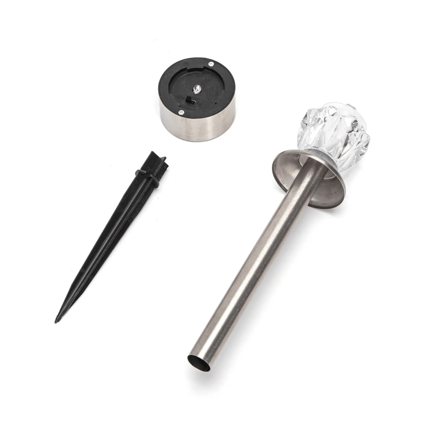 Aigostar - LED-RGB-aurinkolamppu LED/0,006W/1,2V 35,5 cm mattakromi IP44