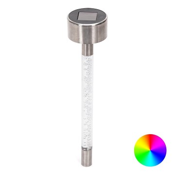 Aigostar - LED-RGB-aurinkolamppu LED/0,006W/1,2V 36,7cm mattakromi IP44