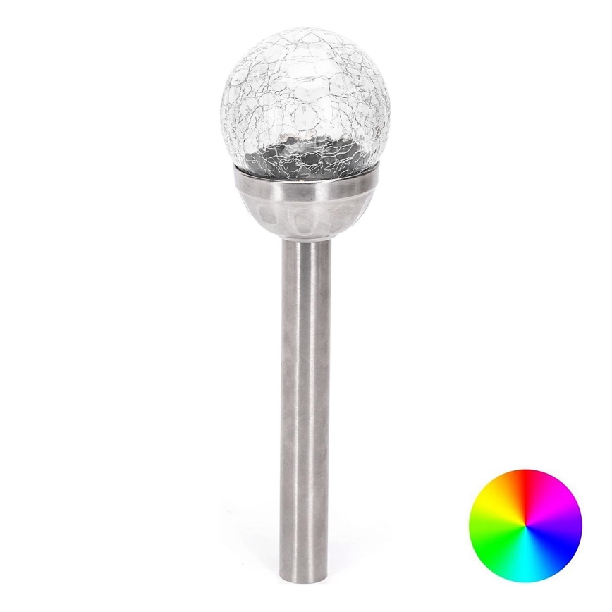 Aigostar - LED-RGB-aurinkolamppu LED/0,006W/1,2V 37,8cm mattakromi IP44