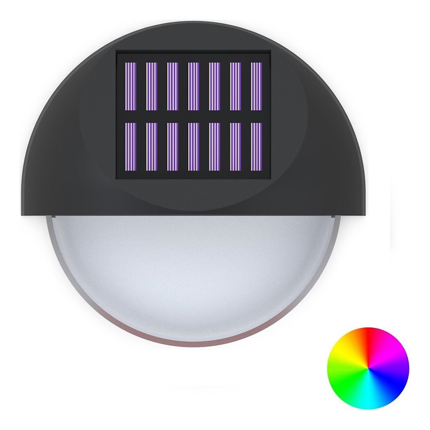 Aigostar - LED RGB Aurinkoseinävalaisin LED/1W/1,2V musta IP44