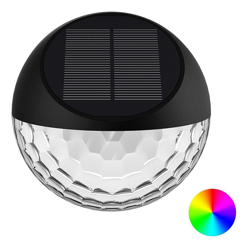 Aigostar - LED RGB Aurinkoseinävalaisin LED/2W/1,2V 300 mAh musta IP44
