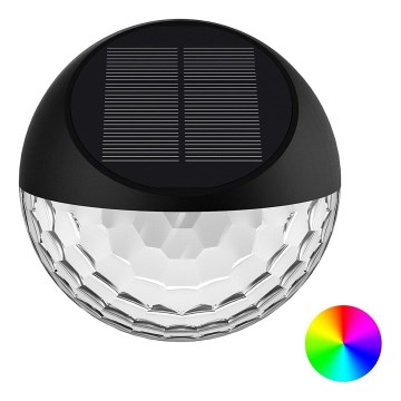 Aigostar - LED RGB Aurinkoseinävalaisin LED/2W/1,2V musta IP44