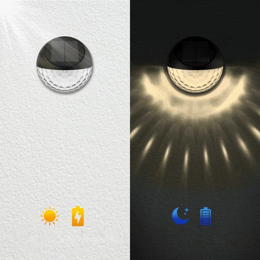 Aigostar - LED RGB Aurinkoseinävalaisin LED/2W/1,2V 300 mAh musta IP44