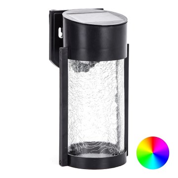 Aigostar - LED RGB Aurinkoseinävalaisin LED/2W/1,2V musta IP44