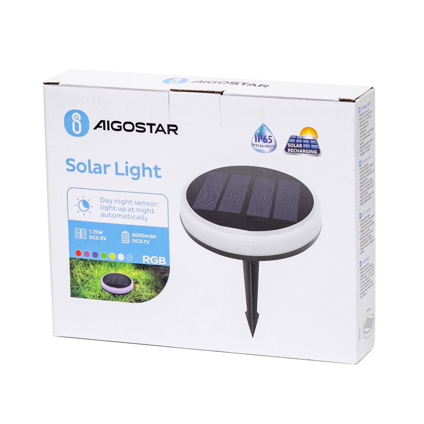 Aigostar - LED-RGB-aurinkovalo LED/0,6W/3,7V IP65