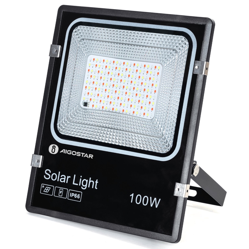 Aigostar - LED RGB Himmennettävä aurinkokenno valonheitin LED/100W/3,2V IP66 + kauko-ohjaus
