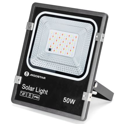 Aigostar - LED RGB Himmennettävä aurinkokenno valonheitin LED/50W/3,2V IP66 + kauko-ohjaus