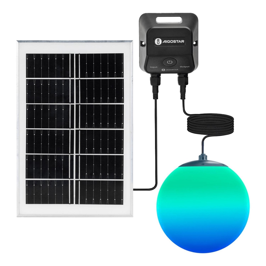 Aigostar - LED RGB Himmennettävä aurinkokennolla toimiva kattokruunu MESH LED/20W/3,7V 4000 mAh 2700K-6500K IP65 halkaisija 20 cm