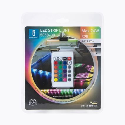 Aigostar - LED RGB Himmennettävä nauha 3m LED/24W/12/230V IP65 + kaukosäädin