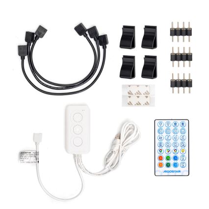 Aigostar - LED RGB Himmennettävä nauha 4x0,5m LED/4,5W/5V Wi-Fi + kauko-ohjaus