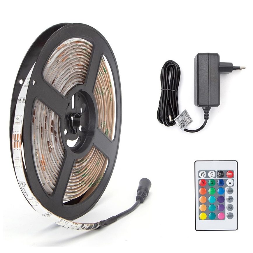 Aigostar - LED RGB Himmennettävä nauha 5m LED/24W/12/230V IP65 + kaukosäädin
