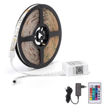 Aigostar - LED RGB himmennettävä nauha 6,5m LED/16,5W/12/230V 3000K Wi-Fi