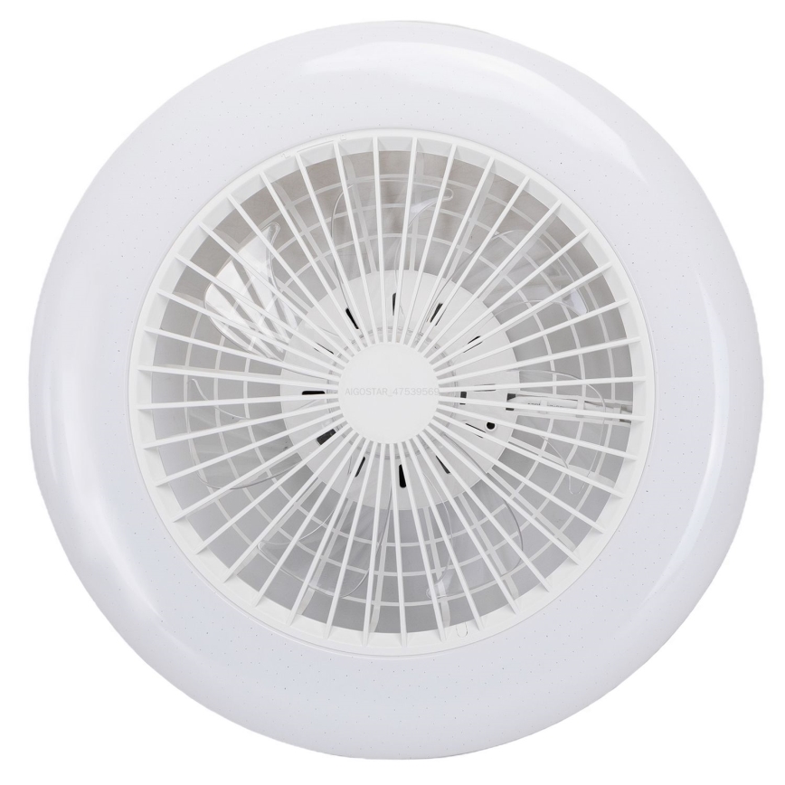 Aigostar - LED RGBW himmennettävä kattovalaisin tuulettimella LED/40W/230V 2700-6500K halkaisija 48,5 cm valkoinen + kaukosäädin
