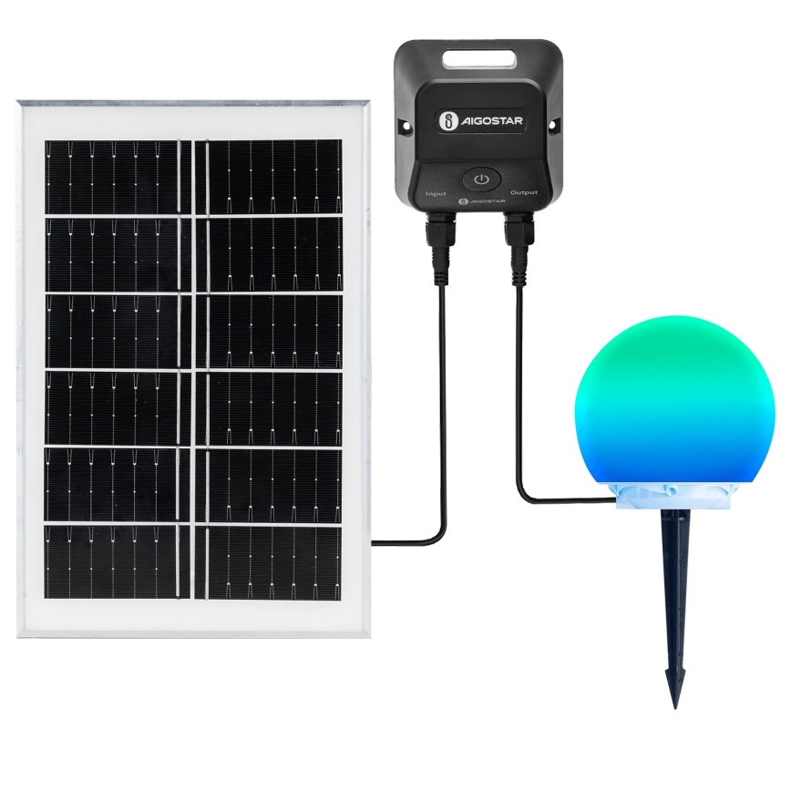 Aigostar - LED RGB himmennettävä ulkovalaisin MESH LED/20W/3,7V 4000mAh 2700-6500K IP65 halkaisija 15 cm