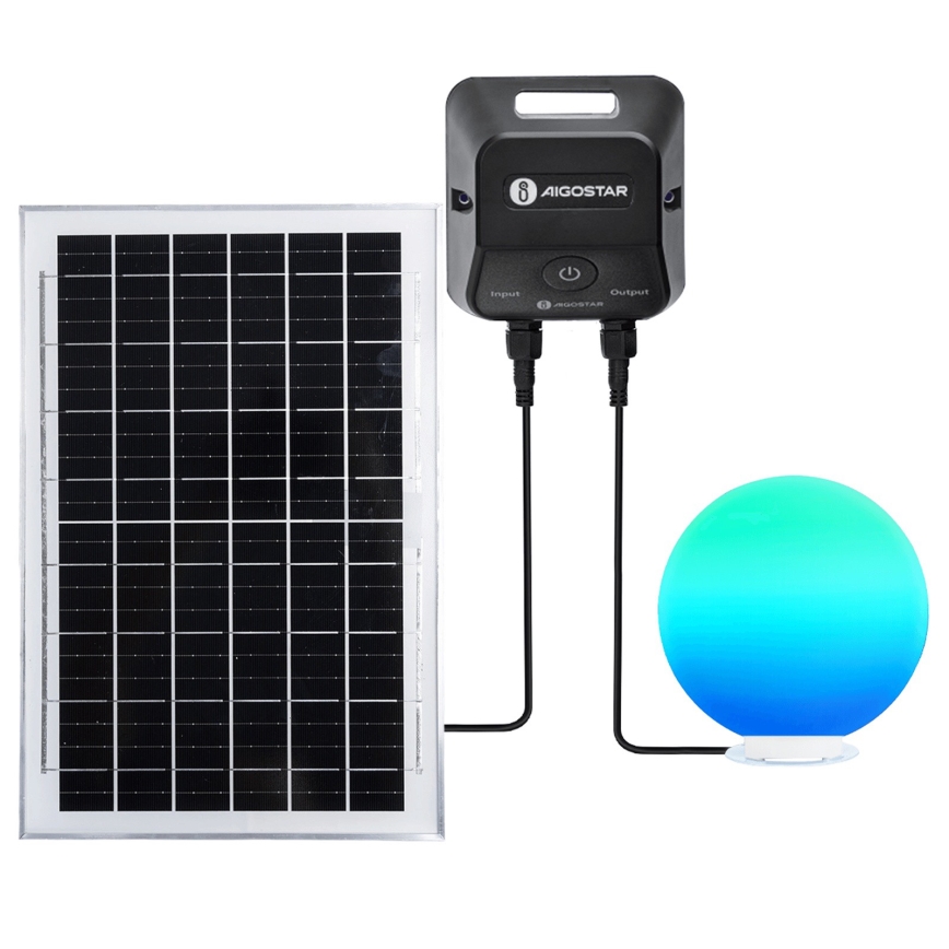 Aigostar - LED RGB himmennettävä ulkovalaisin MESH LED/35W/3,7V 4000mAh 2700-6500K IP65 halkaisija 30 cm