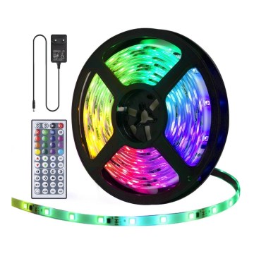 Aigostar - LED RGB Himmennettävä ulkovalonauha 5m LED/24W/12/230V IP65 + kaukosäädin