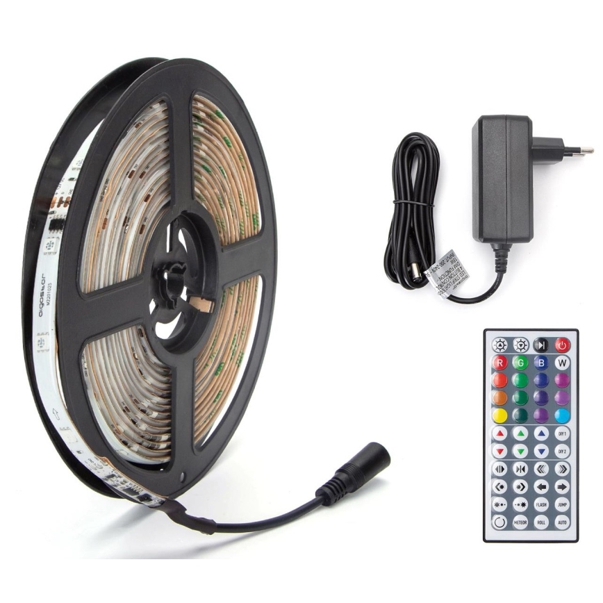 Aigostar - LED RGB Himmennettävä ulkovalonauha 5m LED/24W/12/230V IP65 + kaukosäädin