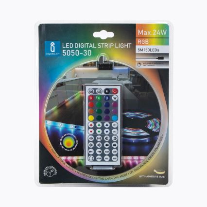 Aigostar - LED RGB Himmennettävä ulkovalonauha 5m LED/24W/12/230V IP65 + kaukosäädin