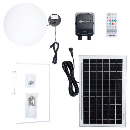 Aigostar - LED RGB Himmennettävä aurinkokennolla toimiva kattokruunu MESH LED/5W/3,7V 8000 mAh 2700K-6500K IP65 halkaisija 30 cm