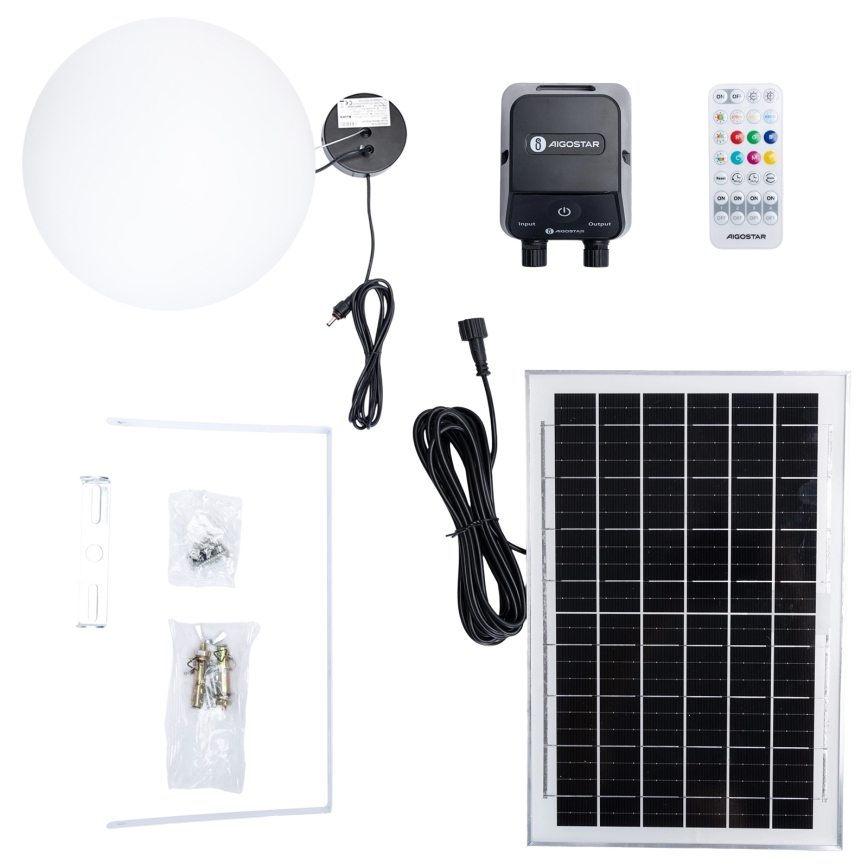 Aigostar - LED RGB Himmennettävä aurinkokennolla toimiva kattokruunu MESH LED/5W/3,7V 8000 mAh 2700K-6500K IP65 halkaisija 30 cm