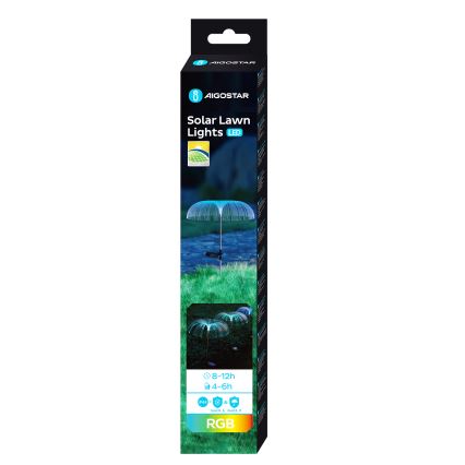 Aigostar - LED RGB Solar koristeellinen lamppu LED/0,03W/1,2V 300 mAh 70cm IP44