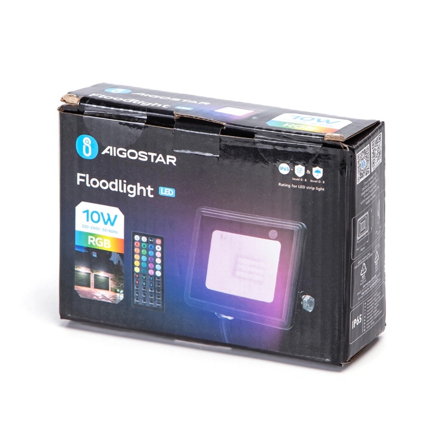 Aigostar - LED-RGB-valonheitin LED/10W/230V IP65 + kauko-ohjaus