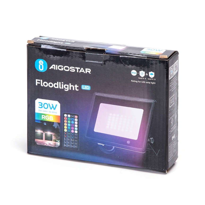 Aigostar - LED-RGB-valonheitin LED/30W/230V IP65 + kauko-ohjaus