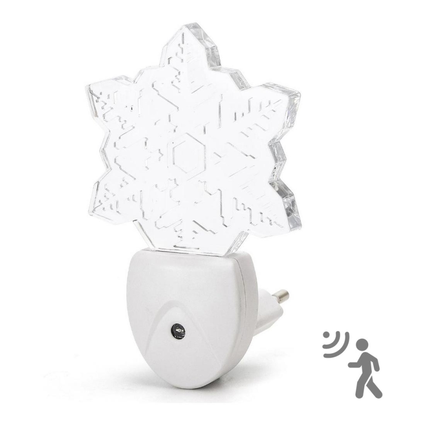 Aigostar - LED RGB Yövalo anturilla LED/0,5W/230V lumihiutale