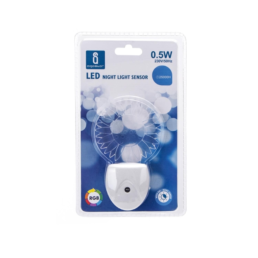 Aigostar - LED RGB Yövalo sensorilla LED/0,5W/230V sun