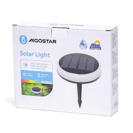 Aigostar - LED RGBIC Aurinkovalo LED/0,6W/3,7V IP65