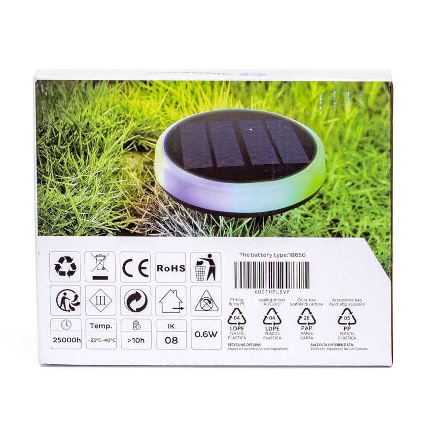 Aigostar - LED RGBIC Aurinkovalo LED/0,6W/3,7V IP65
