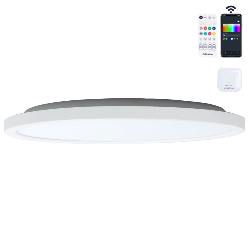 Aigostar - LED RGBW himmennettävä kattovalaisin MESH LED/24W/230V 3000-6500K valkoinen + kaukosäädin