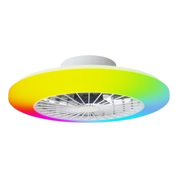 Aigostar - LED RGBW himmennettävä kattovalaisin tuulettimella LED/40W/230V 2700-6500K halkaisija 48,5 cm valkoinen + kaukosäädin