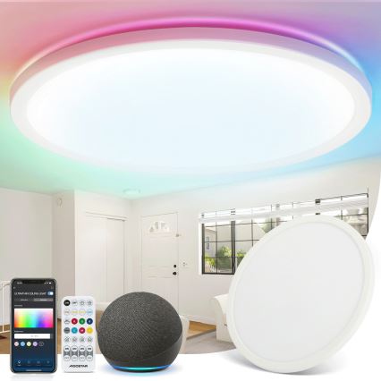 Aigostar - LED RGBW Himmennettävä kattovalo MESH LED/24W/230V 3000-6500K valkoinen + kauko-ohjaus