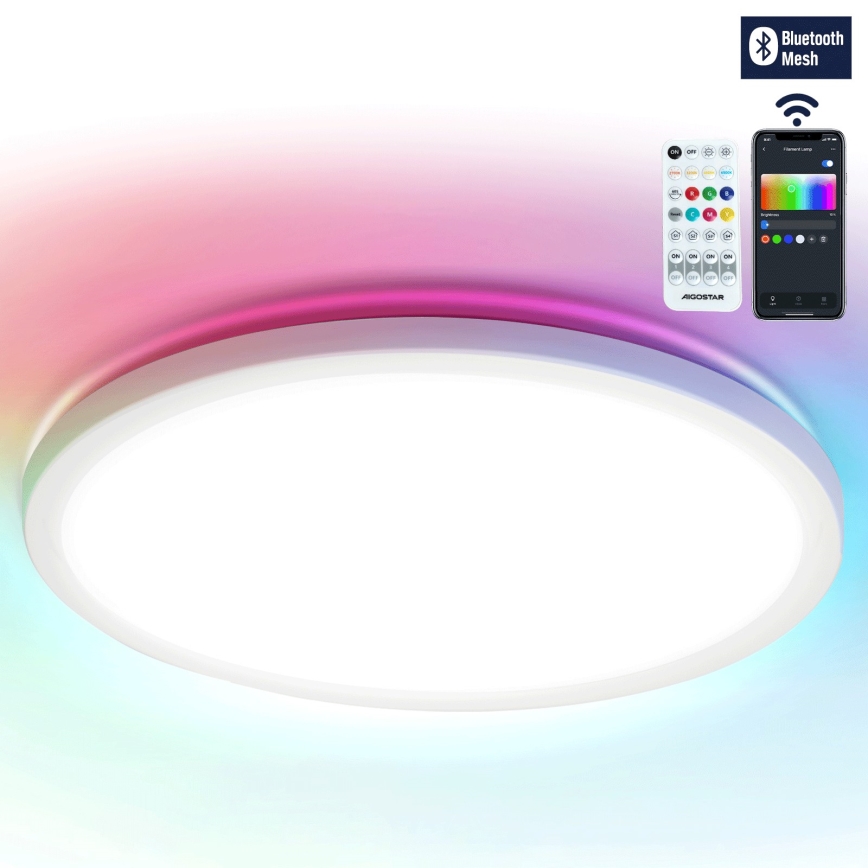 Aigostar - LED RGBW Himmennettävä kattovalo MESH LED/24W/230V 3000-6500K valkoinen + kauko-ohjaus