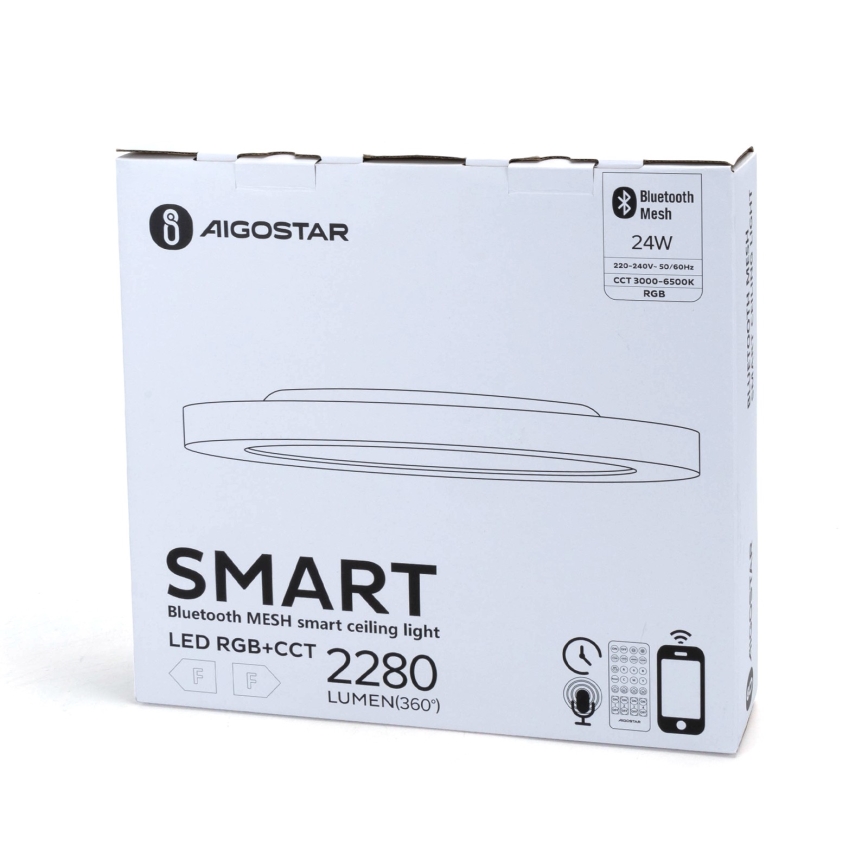 Aigostar - LED RGBW Himmennettävä kattovalo MESH LED/24W/230V 3000-6500K valkoinen + kauko-ohjaus