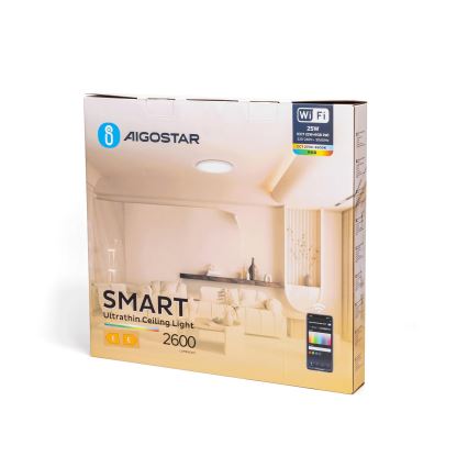 Aigostar - LED RGBW Himmennettävä kattovalo LED/25W/230V 2700-6500K Wi-Fi