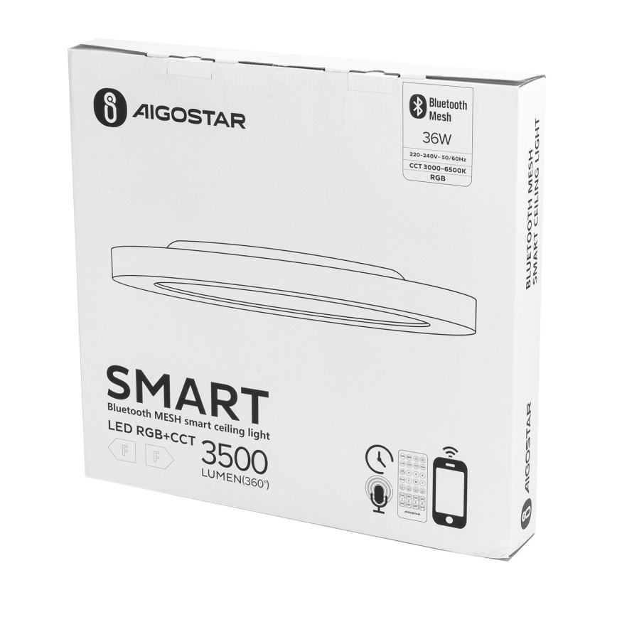 Aigostar - LED RGBW Himmennettävä kattovalo MESH LED/36W/230V 3000-6500K valkoinen + kauko-ohjaus