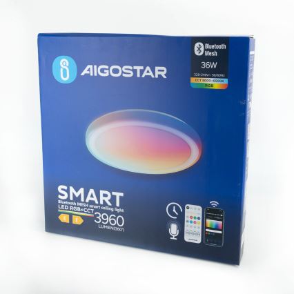Aigostar - LED RGBW Himmennettävä kattovalo MESH LED/36W/230V 3000-6500K + kauko-ohjaus