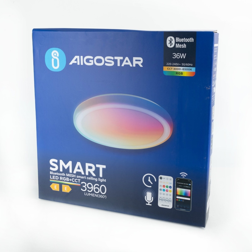 Aigostar - LED RGBW Himmennettävä kattovalo MESH LED/36W/230V 3000-6500K + kauko-ohjaus