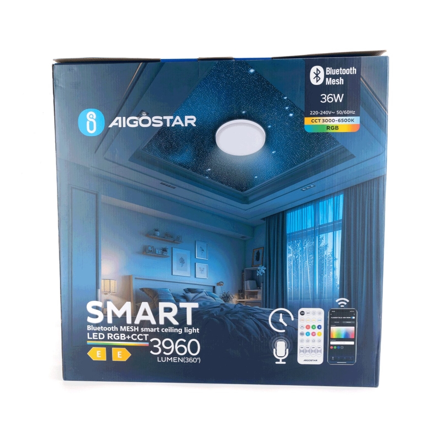 Aigostar - LED RGBW Himmennettävä kattovalo MESH LED/36W/230V 3000-6500K + kauko-ohjaus