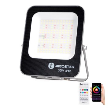 Aigostar - LED RGBW Himmennettävä kohdevalo MESH Älykäs LED/30W/230V 6500K IP65 + kauko-ohjaus